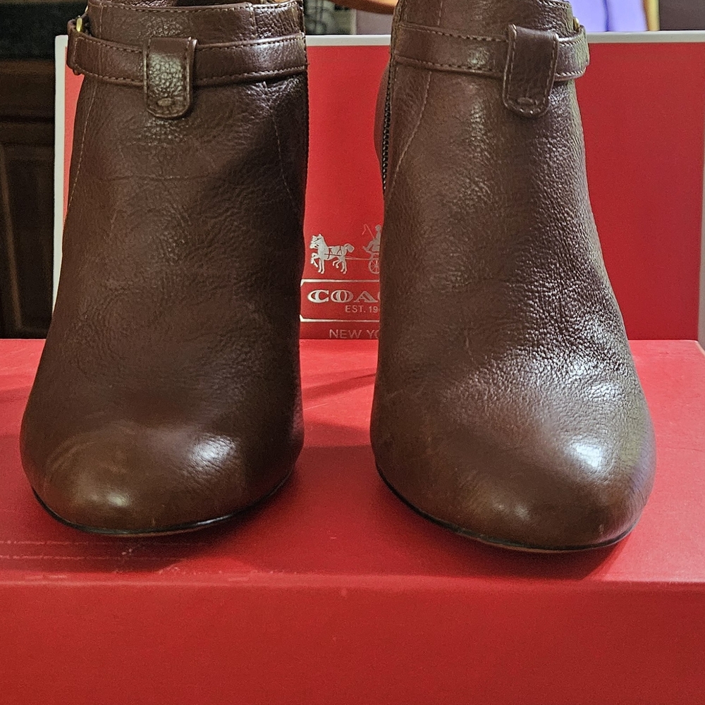 Coach Brown Leather Ankle Boots